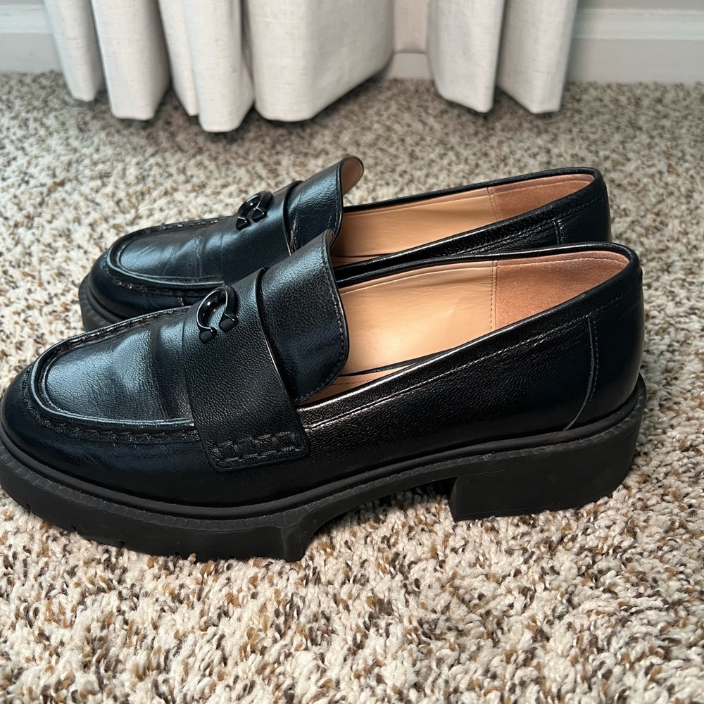 Coach Women’s Leah Black Leather Loafers - Picture 3 of 6